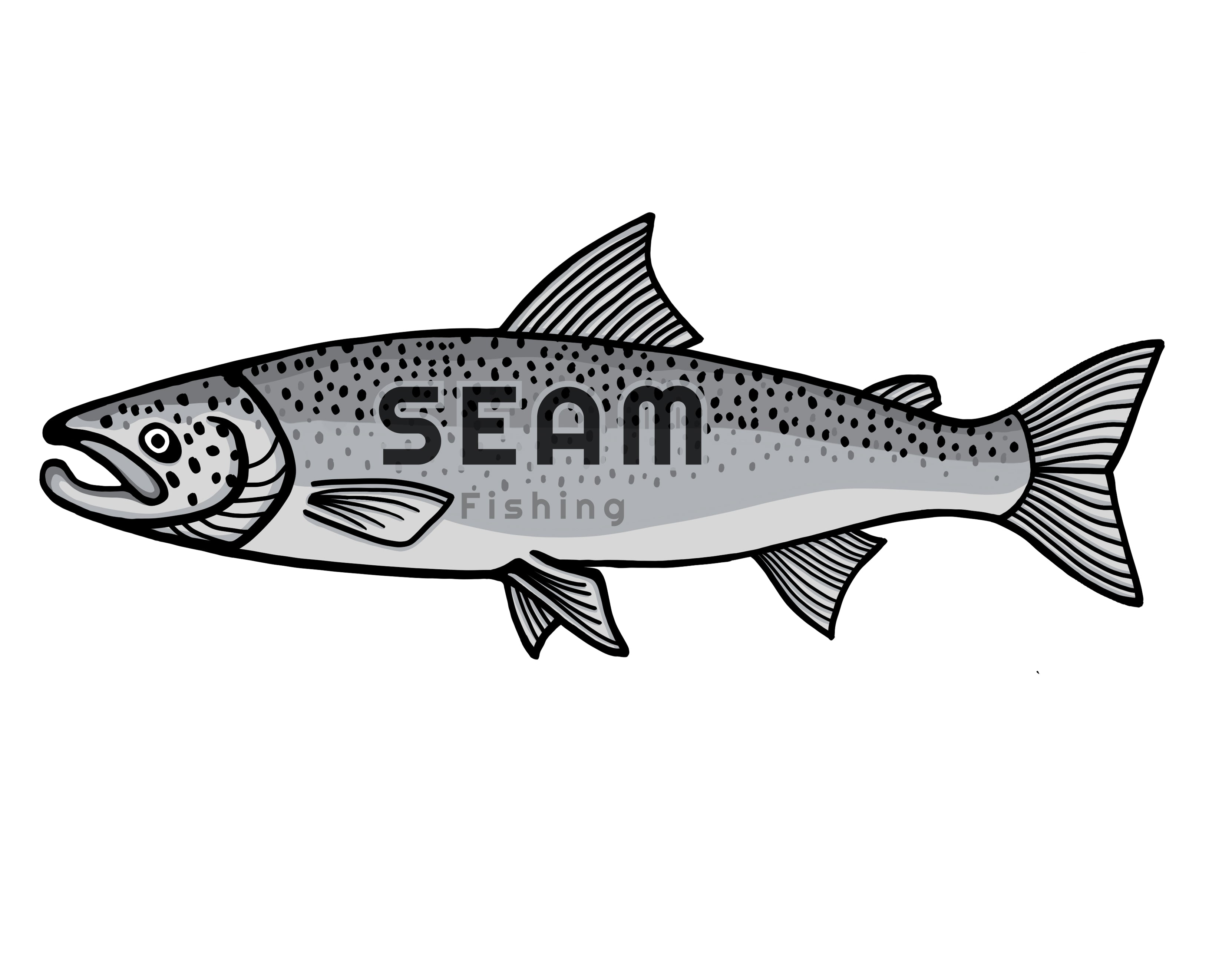Atlantic salmon with Seam Fishing sticker (global)