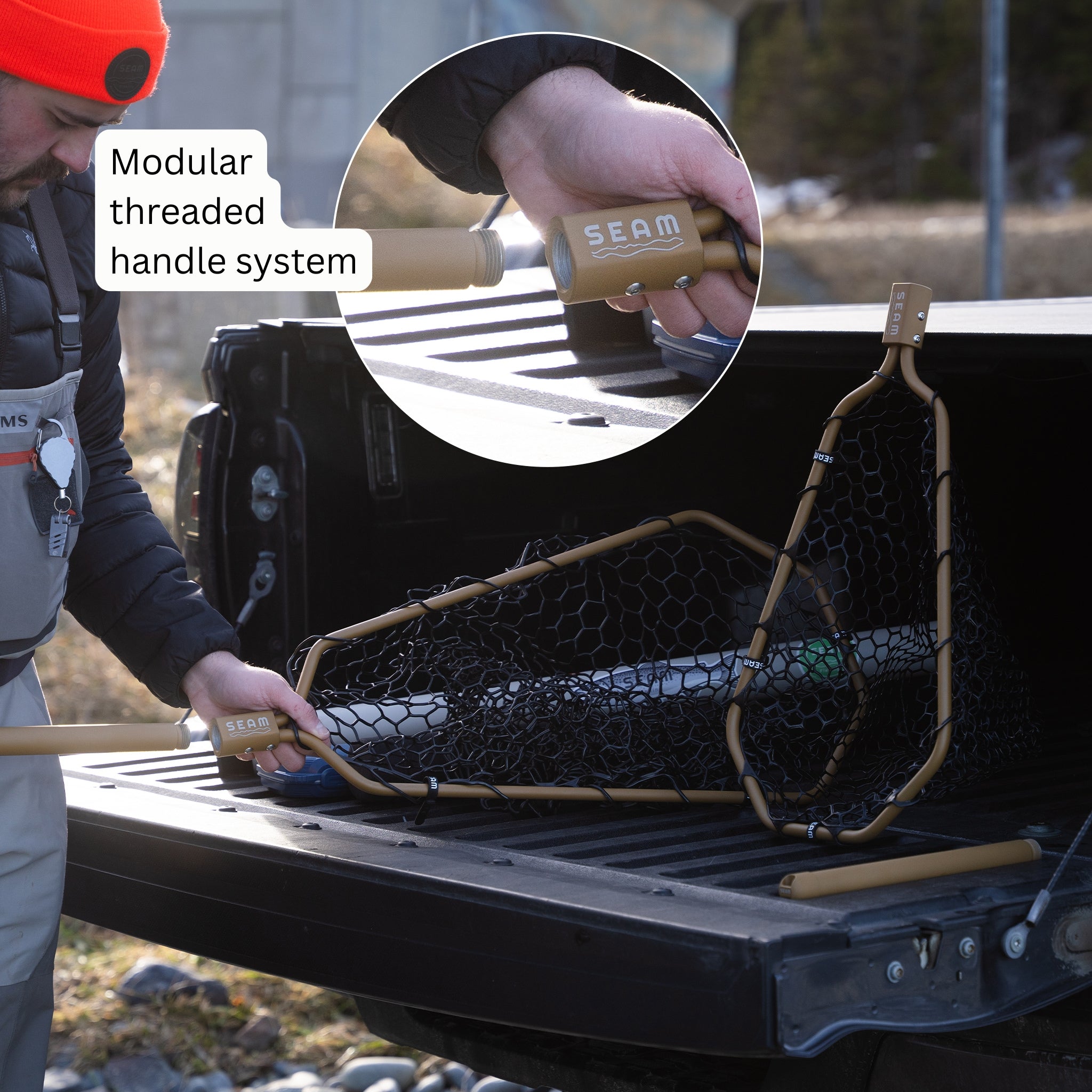 Modular Landing Net with threads to swap handles (global)