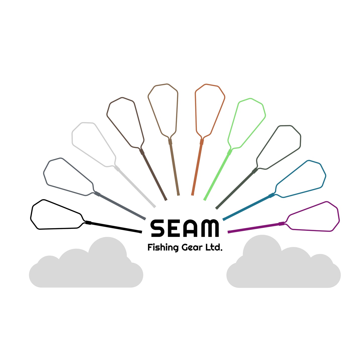 Seam fishing nets in a rainbow pattern sticker (global)