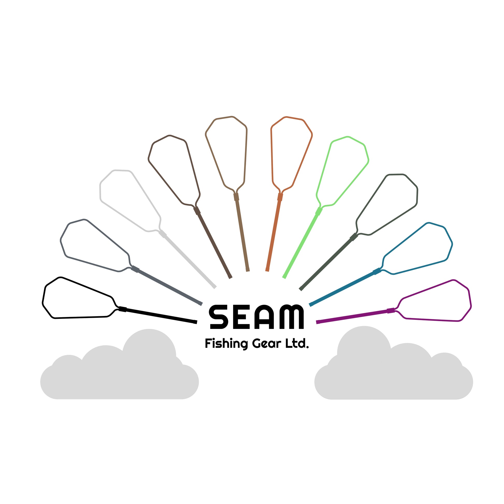 Seam fishing nets in a rainbow pattern sticker (global)